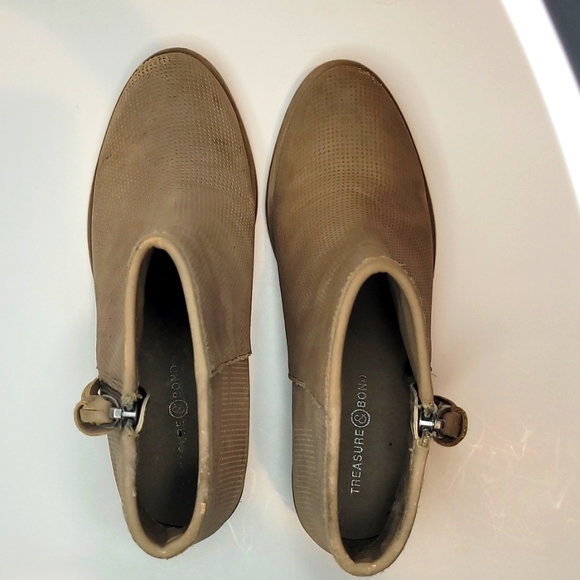 Treasure & Bond zip up ankle boots girls size 2M tan 22049699 - Picture 6 of 9